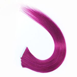 grade 5A 18 '' - 22 '' 100% Indien Humain PU EMY Bande Extensions de cheveux de la peau 2.5g / pcs 40pcs100g / pack # violet cheveux DHL FREE shpping