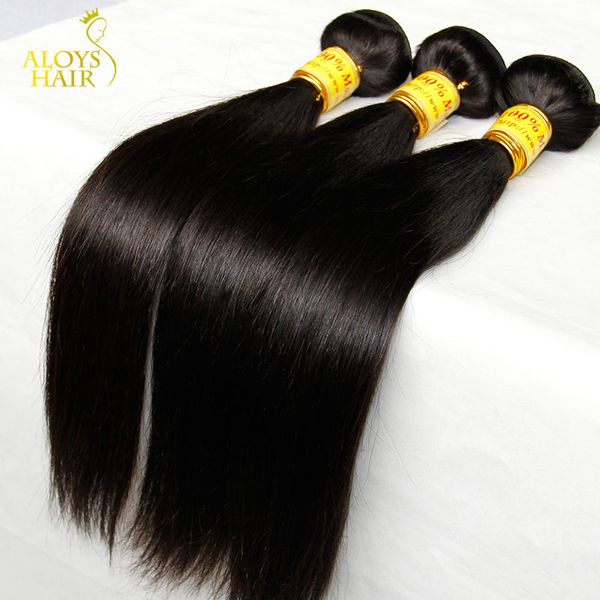 Paquetes de tejido de cabello humano sin procesar, cabello virgen liso malasio barato, extensiones Remy rectas de Malasia, productos para el cabello Landot