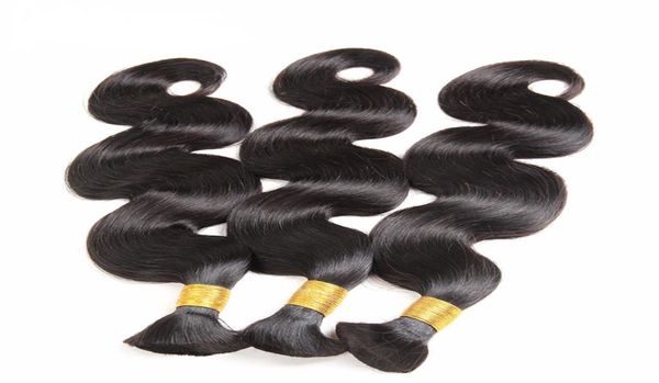 Grado 5a pelo virginal de la onda del cuerpo 3pcslot 12 28quot ningún bulto del pelo humano de la trama para trenzar productos de cabello sin procesar 5832143