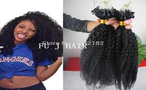 Grade 6a Onbewerkte Braziliaanse Afro Kinky Curly Virgin Human Hair Natural Black Micro Rings Loop Kinky Hair 100G7127065