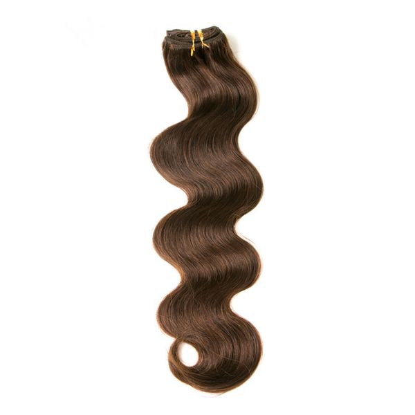 Grade 9A couleur marron poids 70g 100g 140g 160g 180g 7/8/10 pièces extensions de cheveux brésilien vague de corps pince dans les cheveux