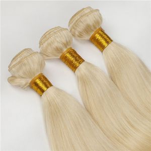 Grade 7a Braziliaanse Honing Blonde Straight Haar Weave Onverwerkte 613 Russische blonde Maagd Haarverlenging 3pcs Lot Dikke Menselijke Haarbundels