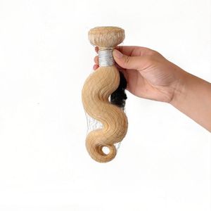 Top Sale Elibess Merk Braziliaanse Body Wave Menselijke inslag 613 Blonde Haar 3pcs Lot Peruviaans Haar Weave Bundels Gratis