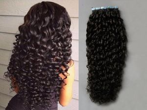 Grade 7a Brésilien Brésilien Afro Curly Curly Hair Adhesives Ruban dans les extensions de cheveux humains Pu Skin Waft Tapes Ins Remy Hair Exte4503248