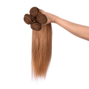 Grade 8A Belle Brésilienne Vierge Cheveux Brun Couleur 5 Bundles Usine En Gros Top Qualité Droite, libre dhl