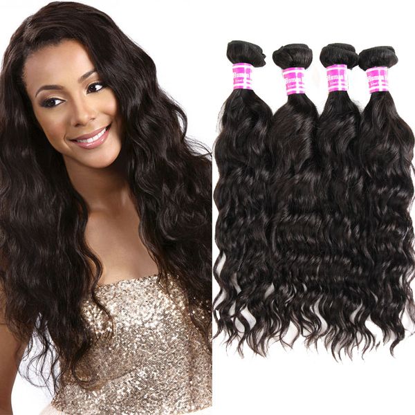 Grade 8A Vison Brésilien Péruvien Malaisien Indien Tissage de Cheveux Bundles Vague D'eau Big Curly Virgin Hair Bundle Deals Non Transformés Remy Hair