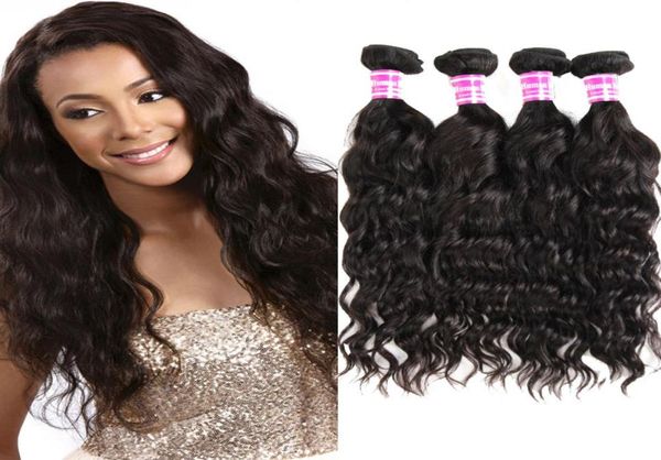 Grade 8A Mink Brésilien Peruvien malaisien Les cheveux indiens tisser les bundles Water Wave Big Curly Virgin Hair Bundle Offres REM8129223 non transformés