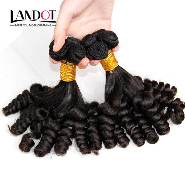 Grado 8A Tía mongol sin procesar Funmi Cabello humano virgen rizado Paquetes Romance Sprial Bouncy Rizos de huevo El color natural puede blanquear