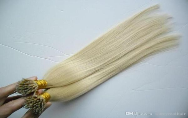 Grade 9A 10gs Boucle de perle nano-anneau 100 Brésilien Remy Human Hair Extensions Color 60100Slot8531765