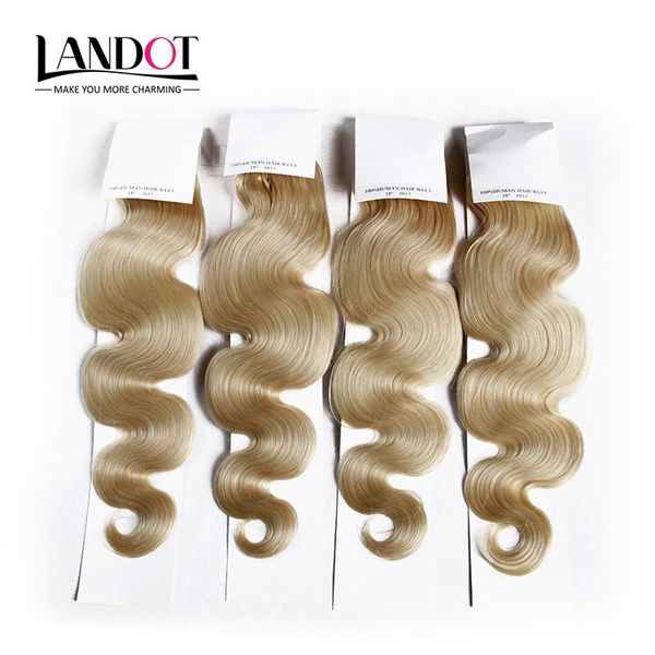 Grade 9A Couleur 613 Bleach Blonde Brésilienne Vierge de Cheveux Humains Tisse Bundles Brazillian Corps Vague Extensions de Cheveux 3/4 Pcs Peut être Bien Teinté