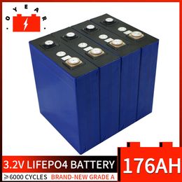 Grade A 176AH LIFEPO4 Oplaadbare batterij 32 stcs 3.2V 180AH Lithium Iron Fosfaatcel Zonne -diy 12v 24V 48V LifePo4