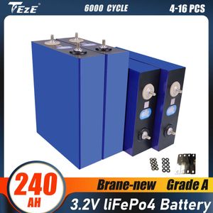 Batterie Lifepo4 de qualité A 3.2V 240AH, 4 à 16 pièces, rechargeables, pour Scooter, bateau électrique, chariot élévateur, camping-car, stockage d'énergie solaire