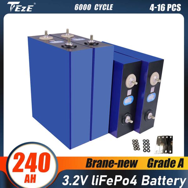 Grade A 3.2V 240AH Lifepo4 batterie 4-16 pièces batterie Rechargeable pour bateau chariot élévateur RV stockage d'énergie solaire EU US sans taxe