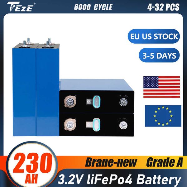 Grade A 3.2V Lifepo4 230Ah Batterie Brand New Batterie rechargeable DIY RV Boat Home Energy Storag Cell EU Warehouse Livraison rapide