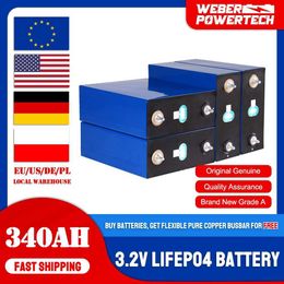 Grade A 8/16/32PCS 3.2V 340Ah LiFePO4 Cellule de batterie au lithium-phosphate de fer à cycle profond pour bateau RV Chariot de golf Système solaire