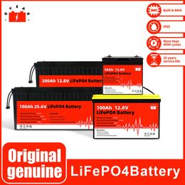 Batterie LiFePo4 de qualité A 200Ah 12V 24V 50AH 100Ah Batteries au Lithium fer phosphate BMS intégré pour chariot de Golf de bateau EV RV