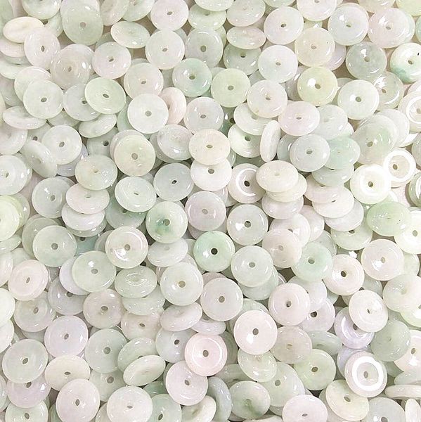 Grade A Myanmar Jadeite Jade Donut Perles pour bijoux Making Brick Bracelet Charms Collier Pendre Boucles d'oreilles