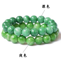 Pulseiras de miçangas de jade frias naturais de grau A Encontrar joias com contas de pedras preciosas pulseira para mulheres, homem, gota, verde, calcedônia, fator de presente2364