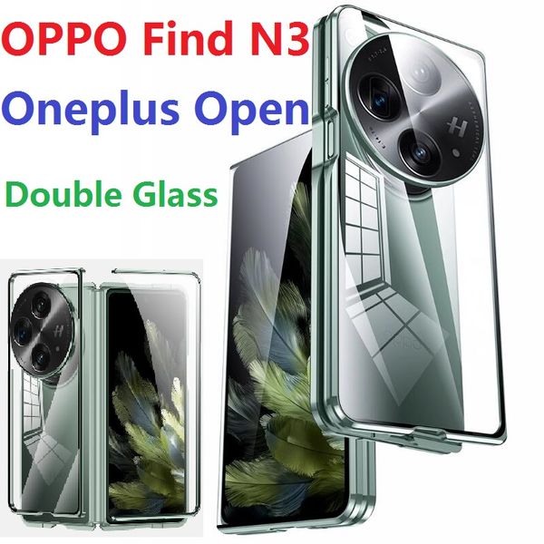 Cadre métallique pour boîtier OPPO Find N3, Film en verre, Protection magnétique Double face, couvercle ouvert Oneplus