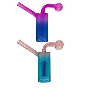 Kleurverloop Bubbler Oliebrander Pijp Mini Bongs Glazen Percolator Waterpijpen Waterpijp Waterpijp Bubblers Recycle Draagbaar Roken Dab Rigs Apparaat