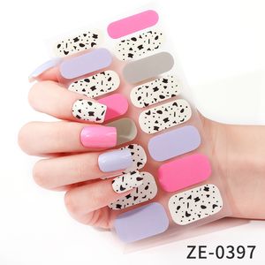 Kleurverloop Volledige nagelwraps Aurora Nagellakstrips Stickers Cloud Volledige nagelstickers Zelfklevende Nail Art-stickerstrips