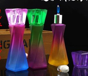 Lampe à alcool mini-cristal de couleur dégradée feu bleu joint flottant scellé portable, conduites d'eau, bangs en verre, narguilés en verre, pipe à fumer