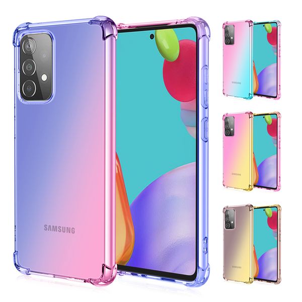 Gradiente Color Rainbow Tpu Cases de TPU para Samsung Galaxy A03 Core A13 A23 A33 A53 5G M53 M33 M23 M52 5G A12 A52S A52 A22 M32