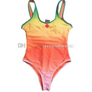 Gradiënt kleur zwemkleding dames tank badpak strand vacement zwempak zomer zwembad zwemmen zwemmen slijtage
