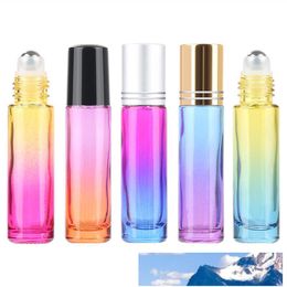 Gradiënt Kleur Dikke Glazen Roll op Essential Oil Lege Parfum Flessen Roller Ball Travel Gebruik Noodsituaties10ml / 5ml