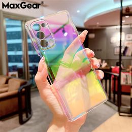 Color de gradiente Case de teléfono de silicona suave transparente para Samsung S22 S21 S20 Fe Ultra S10 Plus A21S A31 A51 A71 A12 A22 A32 Cubierta