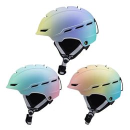 Casco de Snowboard de esquí de Color degradado, casco de seguridad antiimpacto semicubierto para ciclismo, moto de nieve, protección para esquí para adultos 240111