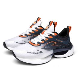 Color degradado para mujer para hombre zapatos para correr casuales moda pareja zapatillas de deporte naranja blanco azul entrenadores deportivos para jóvenes niños tamaño 37-44