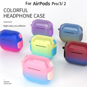 Dégradé Coloré Casque Accessoires Cas Pour Airpods Pro Housse De Protection 2 en 1 Antichoc Anti Chute Airpod 3 2 Sans Fil Bluetooth Écouteur Protecteur Shell