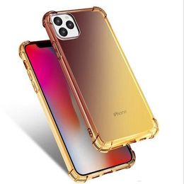 Gradiënt Kleuren Anti Shock Airbag Clear Cases voor iPhone 12 Mini 11 PRO MAX XS 8 7PLUS 6S BESCHERMING BACK COVER