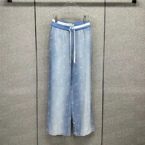 Pantalon en denim dégradé Jeans de créateur pour femmes Lettres complètes Pantalon d'impression Printemps Eté Pantalon long Vêtements