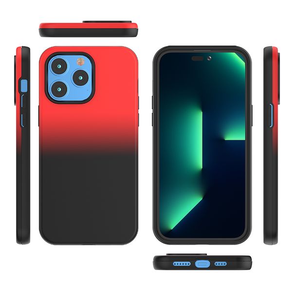 Dégradé Double Couleur Téléphone Portable Hybride Armure Téléphone Cas Pour Motorola moto E32 G52 G31 G41 G71 G51 E30 E40 E20 G50 G60S cas 2 en 1 TPU PC Antichoc Mobile Couverture Arrière