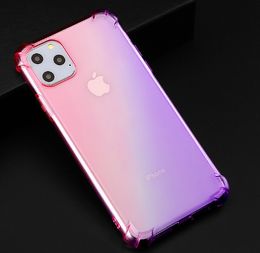 Goede verloop Dual Color Transparent TPU Shockproof Phone Case voor iPhone 11 PRO MAX XR XS MAX 8 PLUS S10 PLUS OPMERKING 10 PRO