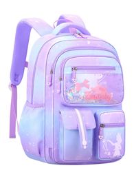 Gradient Girl Children Backpack School Tas Tack Pack Pink Pink For Kid Child Teenage Schoolbag Primary Kawaii Leuke waterdichte Little 240429