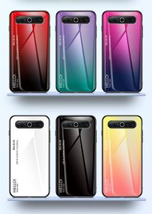 Étui en verre dégradé pour Meizu 17 Meizu17 Caxe en verre de pare-chocs en silicone doux pour Meizu 17e Meizu17 Capa Slim Coque