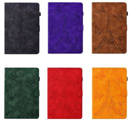 Lederen portefeuille tablet cases tassen voor Lenovo tab p11 m10 x605f x505f m10 plus 3 3gen 2e 2 gen x306 paris eiffel toren vlinder fietsbloemkaart slot boekstandzak