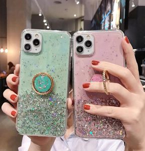 Gradiënt Glitter Telefoonhoesjes Voor Huawei P40 P20 P30 Pro Lite Mate 30 20 Pro Met Vingerringhouder Zachte Heldere Achterkant4112730