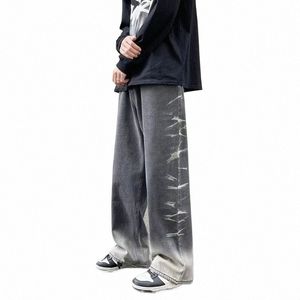 gradiënt Jeans Mannen Design Amerikaans Europees Stijlvol Harajuku Retro High Street Tieners Knap Cool All-Match Mannelijke Chic BF Herfst u7rE #