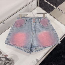 Pantalones cortos de jeans de gradiente para mujeres pantalones de mezclilla de vía alta calles shorts streets streetwear