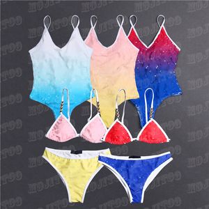 Gradient Lettre Bikini Maillots De Bain Femme Designer Maillots De Bain Conception Sexy Rembourré Collants Bikini Plage Maillots De Bain