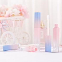 Gradiënt roze lege lip glanzend buis lippen balsem fles borstel container mini hervulbare lipgloss flessen schoonheid tool 20pcs