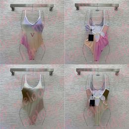 Gradiënt Badmode Sexy Holle Bikini Brief Print Vrouwen Padded Sling Badpak