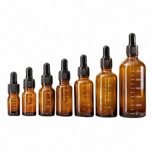 Afgestudeerde druppelflesjes met schaal Reagens Oogdruppel Amberglas Aromatherapie Vloeistofpipetfles Hervulbare fles 5 ml-100 ml Y0HM #