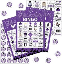 Jeux de bingo de remise des diplômes pour 24 joueurs Activités Funny Grad Party Game Cartes Forhigh School ou College Graduation Party Supplies 240509