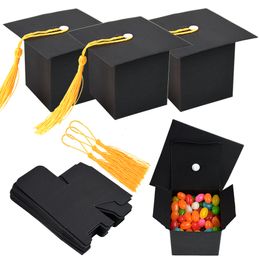 Regalo de felicitación de graduación, cajas de embalaje de pastel de caramelo Diy, caja sorpresa de gorra de soltero para fiesta graduada de hijo/hija 5/10P