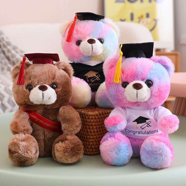 Graduation Dolls Children Birthday Gifts Docteur Teddy Bear Student Toys Pendant Animal en peluche mignon pour les filles de garçons Gradu